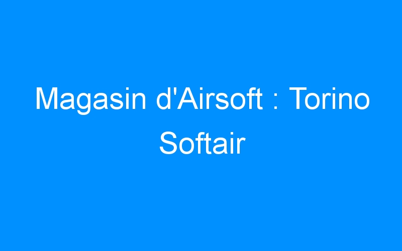 You are currently viewing Magasin d’Airsoft : Torino Softair