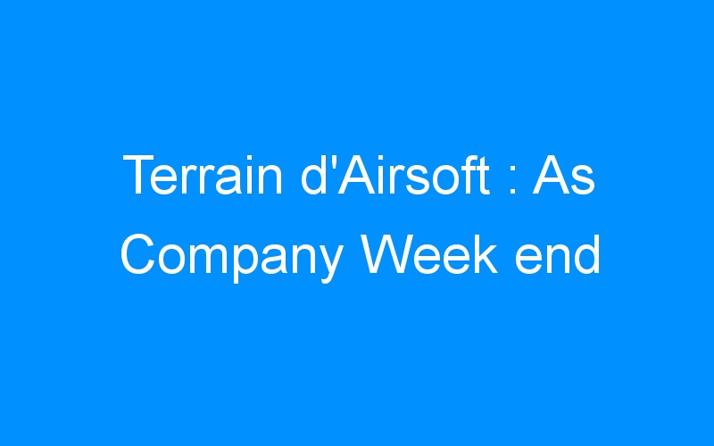 You are currently viewing Terrain d’Airsoft : As Company Week end