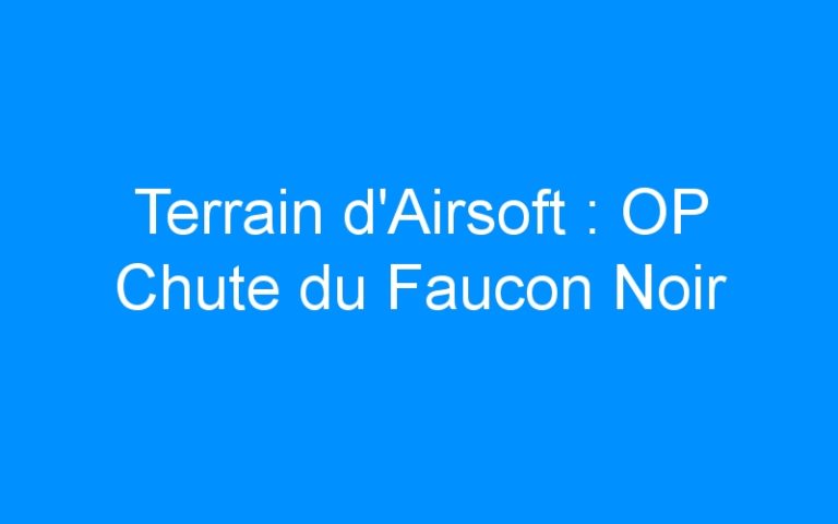 Terrain d’Airsoft : OP Chute du Faucon Noir
